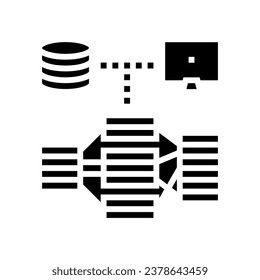 indexing data database glyph icon vector. indexing data database sign. isolated symbol illustration