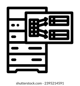 indexing data database line icon vector. indexing data database sign. isolated contour symbol black illustration