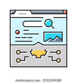 Vector de indexación de iconos de color SEO. indexación de signos SEO. ilustración de símbolos aislados