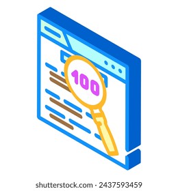 indexing seo isometric icon vector. indexing seo sign. isolated symbol illustration