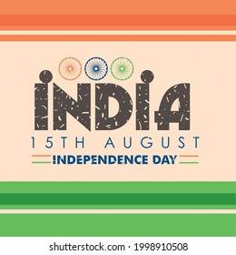 india 15. August Unabhängigkeitstag mit Ashoka-Chakras auf Flaggenhintergrund