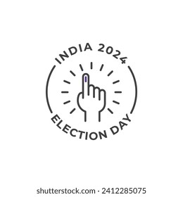 India 2024 election day. democracy, Vector icon illustration