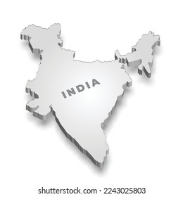 Mapa 3d de la India con visión isométrica