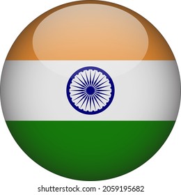 India 3D Rounded Country Flag Icon