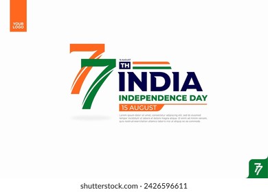 India 77th independence anniversary logotype.