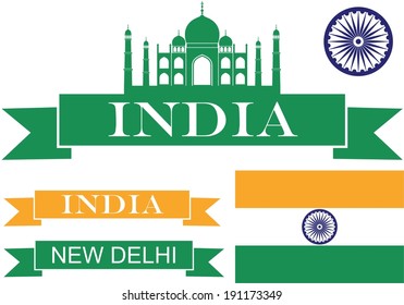 India. Abstract buildings on white background