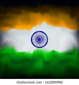 India abstract flag creative background for celebration design. Indian template January 26, Happy Republic Day. Graphic abstract drawing background. Indian flag banner vector illustration