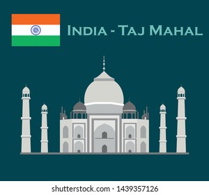 India Agra, travel, Landmark . Taj mahal culture architecture. Unesco world heritage. Mausoleum