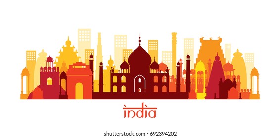 India Architecture Landmarks Skyline, Shape, Cityscape, Travel and Tourist Attraction 