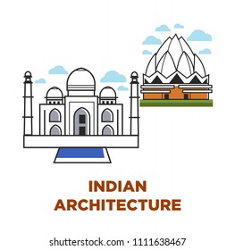 India architecture vector buildings
