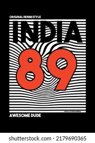 india awesome dude,t-shirt design fashion vector