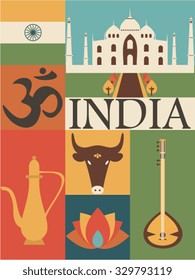 India background icon set
