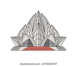 india bahai house of worship icon isolated