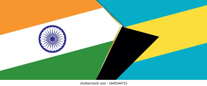 India y Bahamas banderas, dos vectoriales símbolos de relación o confrontación.