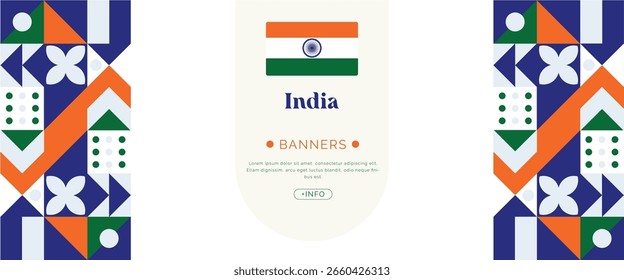
Indien Banner mit bunten Mustern 