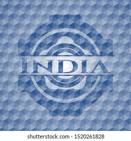 India blue polygonal badge. Vector Illustration. Detailed.