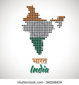 India Border Map with Flag colors, dotted creative design. India map. India logo. India shape. India vector. India flag