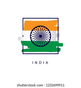 India Brush Logo Vector Template Design Illustration
