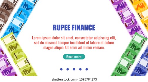 India business, payment and finance element. Indian Rupee Banknotes money vector template, good for landing page, infographic, web, social media post or other digital and print usage. 