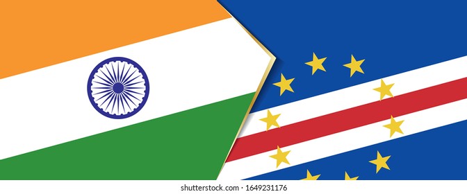 India and Cape Verde flags, two vector flags symbol of relationship or confrontation.