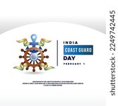 India Coast Guard Day Design Illustration
