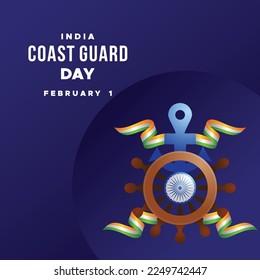 India Coast Guard Day Design Illustration