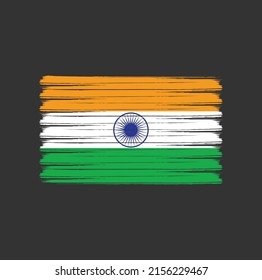India colorful brush strokes painted national country flag icon