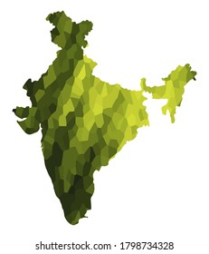 India colorful vector map silhouette