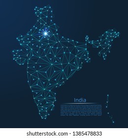 India Communication Network Map Vector Low Stock Vector (Royalty Free ...