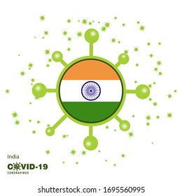 India Coronavius Flag Awareness Background. Stay home, Stay Healthy. Take care of your own health. Pray for Country