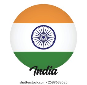 India country flag in circle vector illustration