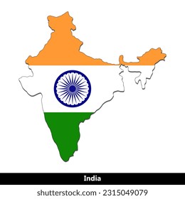 India Country - Flag Map