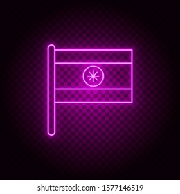 india, country, flag. Pink neon vector icon. Transparent background