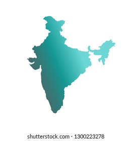 India Country Map. Vector Illustration