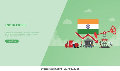 india crisis energy concept for website landing homepage template banner or slide presentation