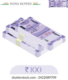 India Currency Rupees 100 Notes