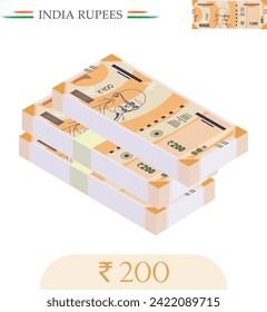 India Currency Rupees 200 Notes