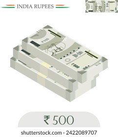 India Currency Rupees 500 Notes