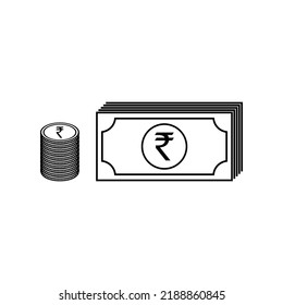 India Currency Symbol, Indian Rupee Icon, INR Sign. Vector Illustration