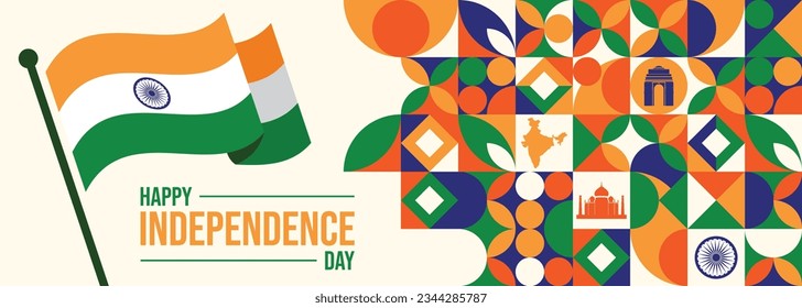 India day banner design with flag