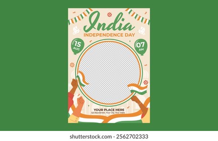 India Day Flyer. Vector illustrations. Poster, label, cover.