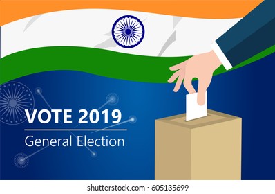 India democracy political process selecting president or parliament member with election and referendum freedom to vote vector illustration