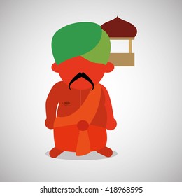 India design. Culture concept. white background