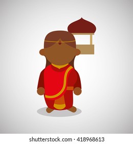 India design. Culture concept. white background