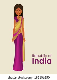 India design over beige background, vector illustration
