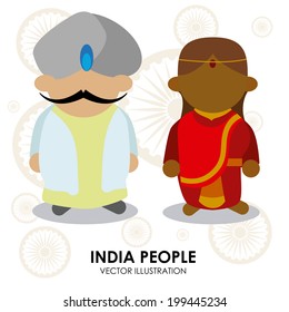 India design over white background, vector illustration