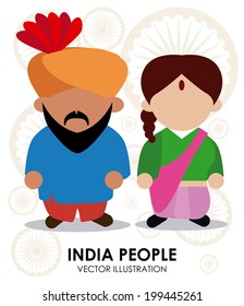 India design over white background, vector illustration