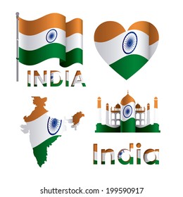 India design over white background, vector illustration