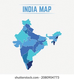 mapa detallado de la india con vector de regiones