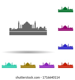 India detailed skyline multi color icon. Simple glyph, flat vector of cities icons for ui and ux, website or mobile application